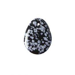 Colgante Agujero Rodado Plano Obsidiana Nevada